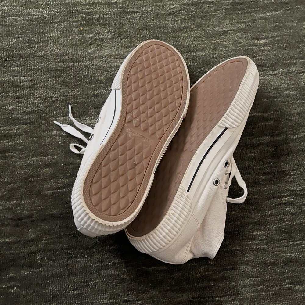 The Kooples White Smooth Leather High-Top Sneakers Men’s Size 10 Street Style - Picture 6 of 9